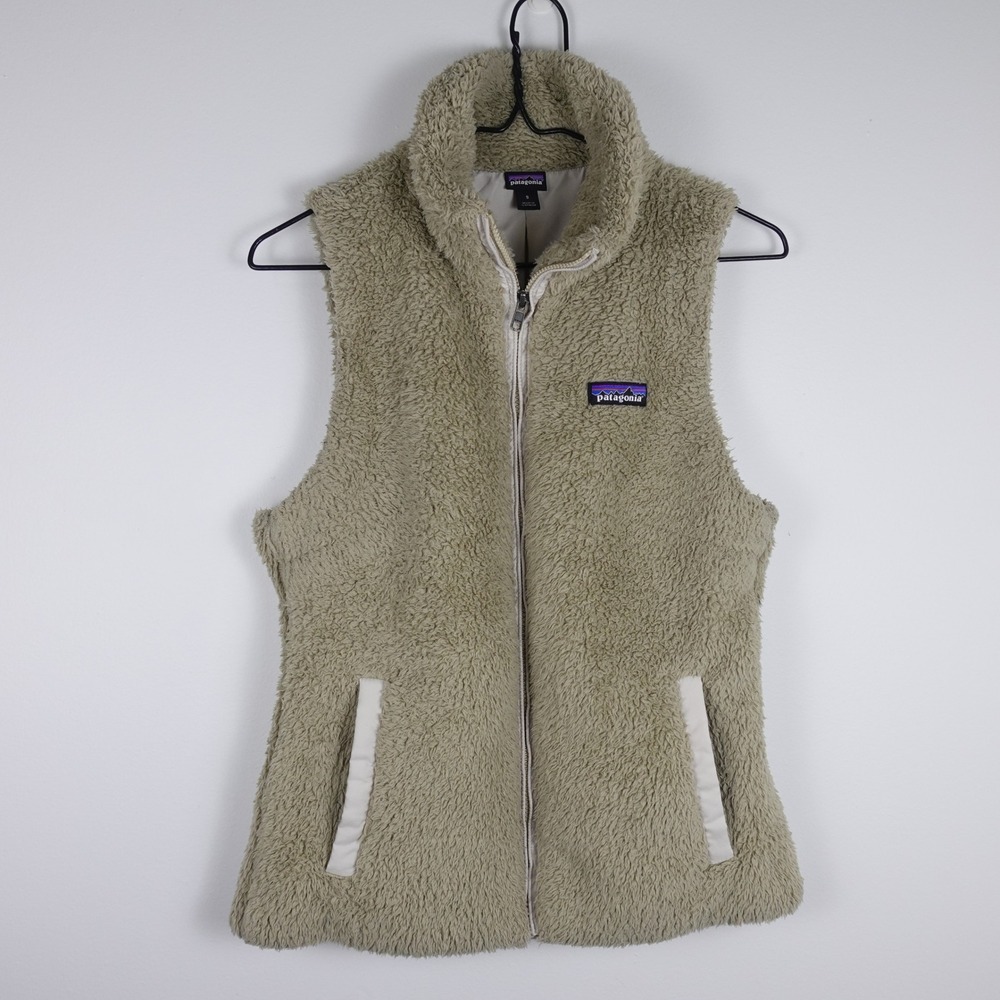 Patagonia Los Gatos Fleece Vest Womens Small Tan Beige Full Zip 25216FA17